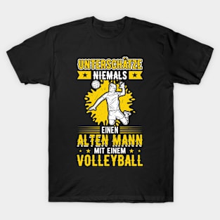 Old Man With Volleyball T-Shirt